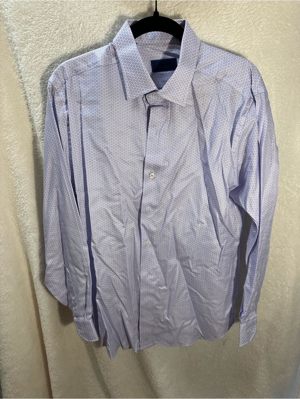 David Donahue Light Purple Micro-Pattern Dress Shirt